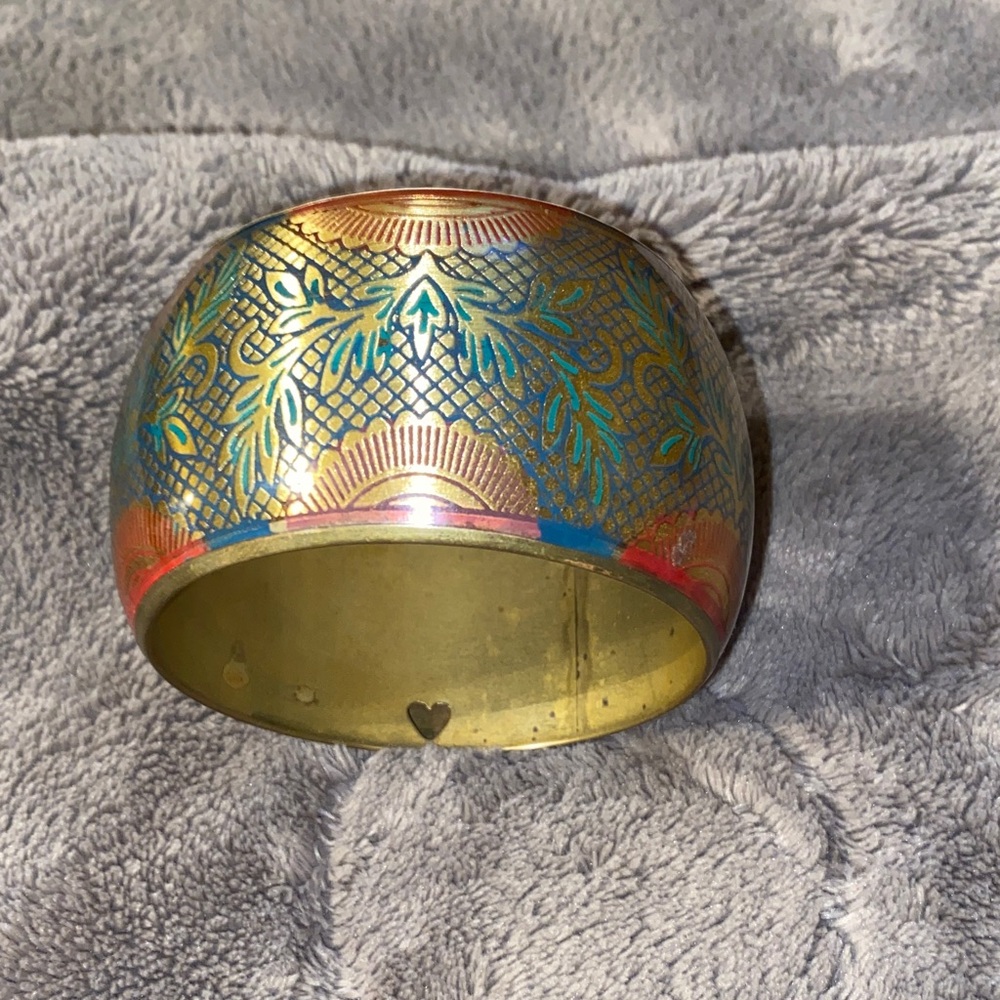 Colorful Brass Bangle Bracelet